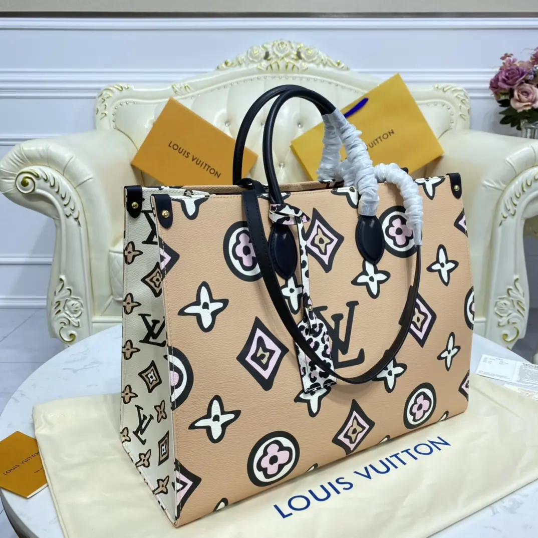 monogram coated onthego gm tote bag m45814 4 monogram coated onthego gm tote bag m45814 4