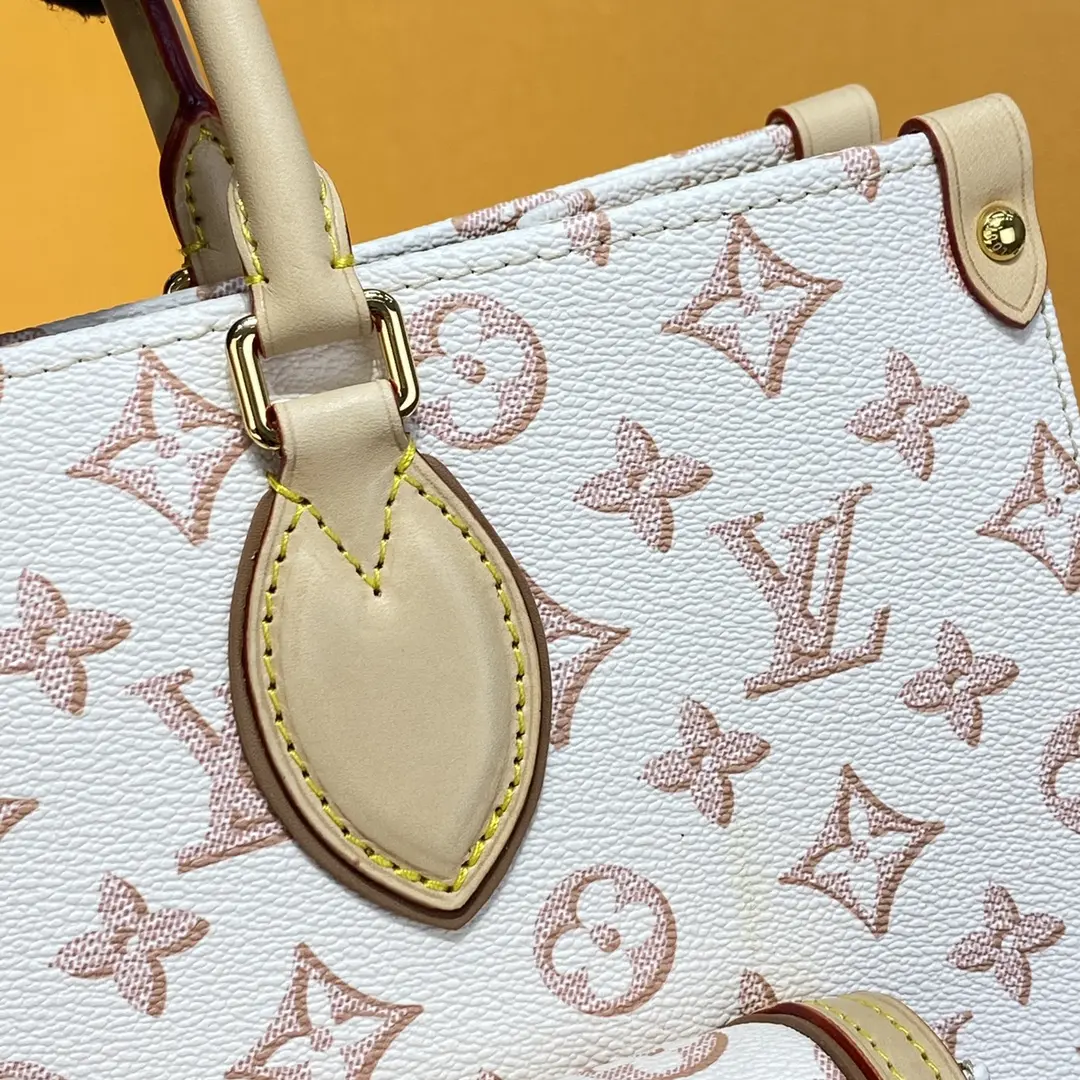 monogram coated onthego mm tote bag white m46154 white 7