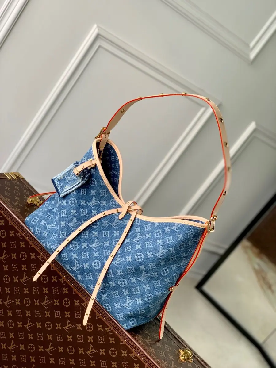 monogram denim carryall mm handbag m46855 2 monogram denim carryall mm handbag m46855 2