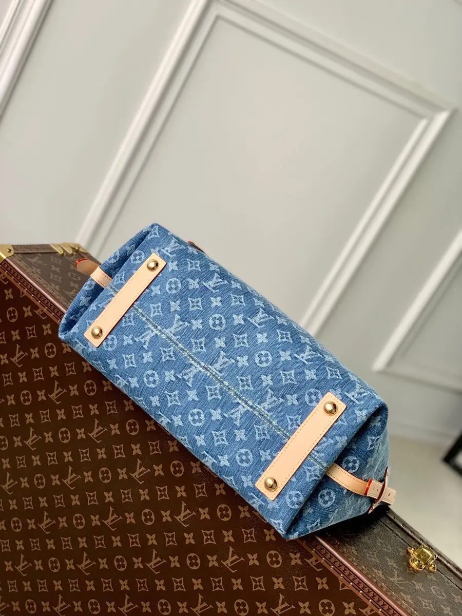 monogram denim carryall mm handbag m46855 6 monogram denim carryall mm handbag m46855 6