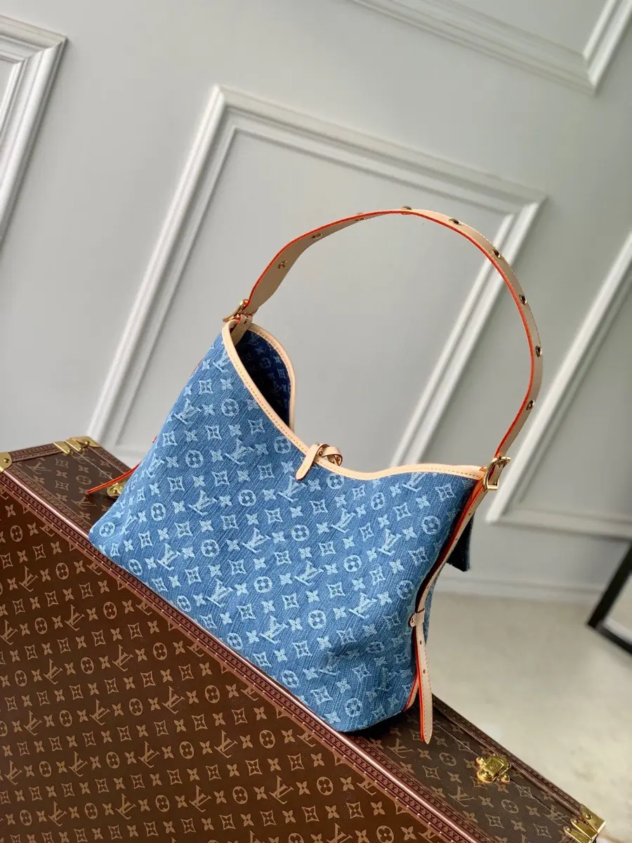 monogram denim carryall mm handbag m46855 8 monogram denim carryall mm handbag m46855 8