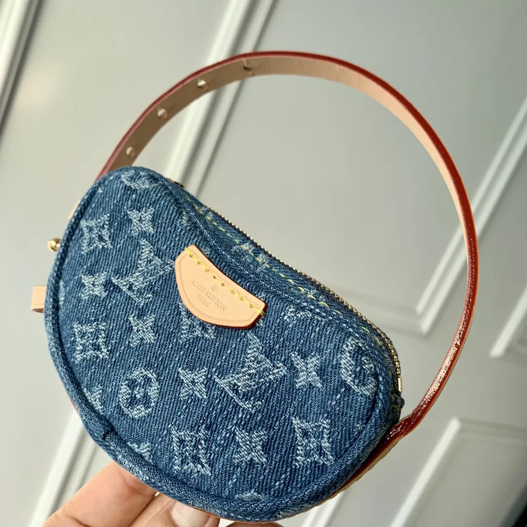 monogram denim croissant mm handbag m46856 4 monogram denim croissant mm handbag m46856 4