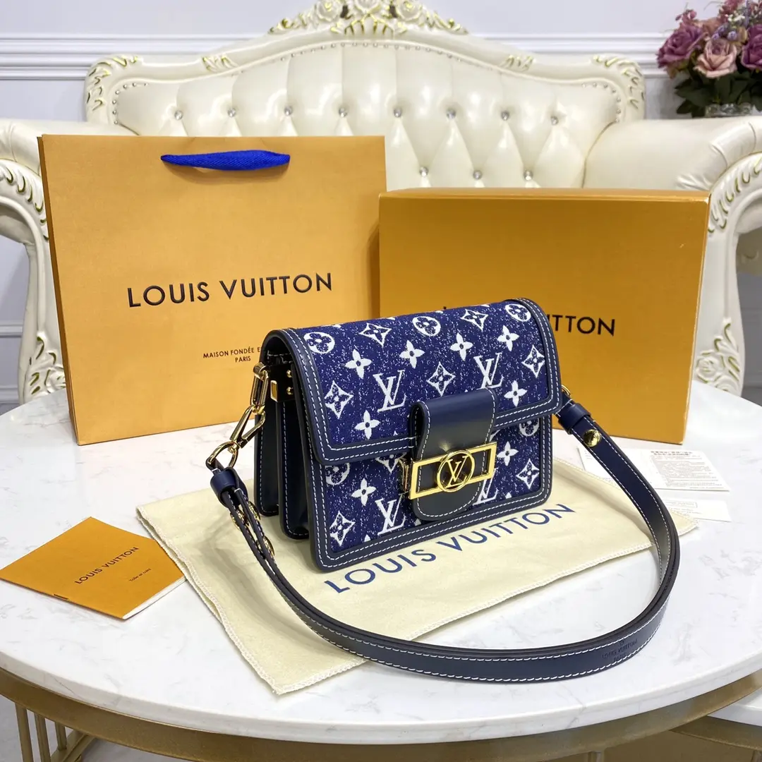 monogram denim dauphine mini handbag m59716 5