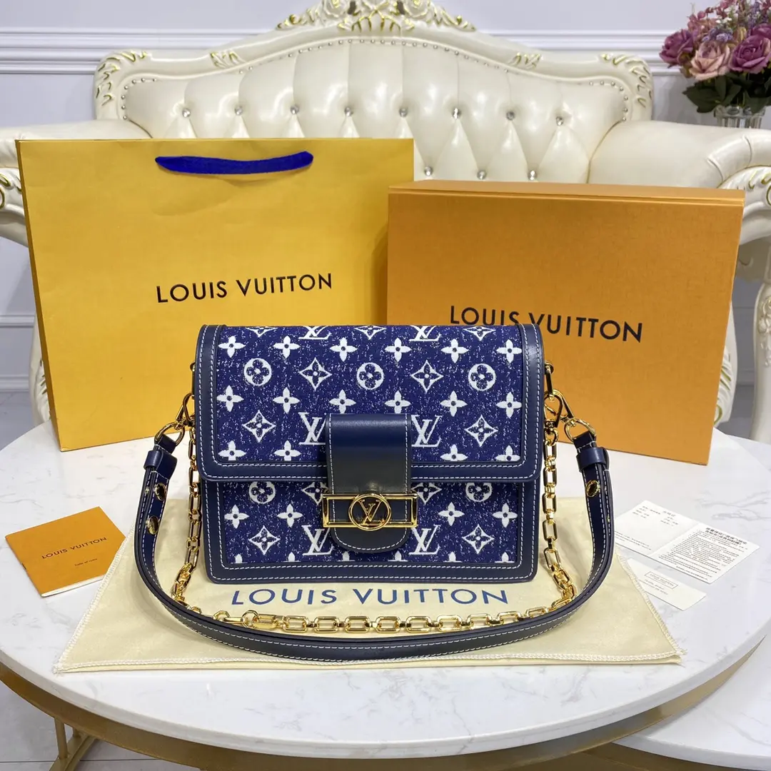 monogram denim dauphine mm handbag m59631 4