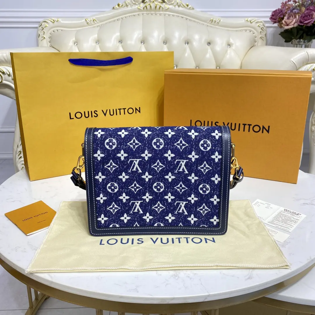monogram denim dauphine mm handbag m59631 5