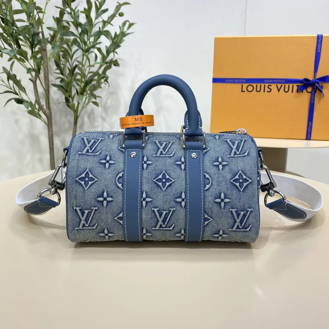 monogram denim keepall bandouliere 25 m22762 3