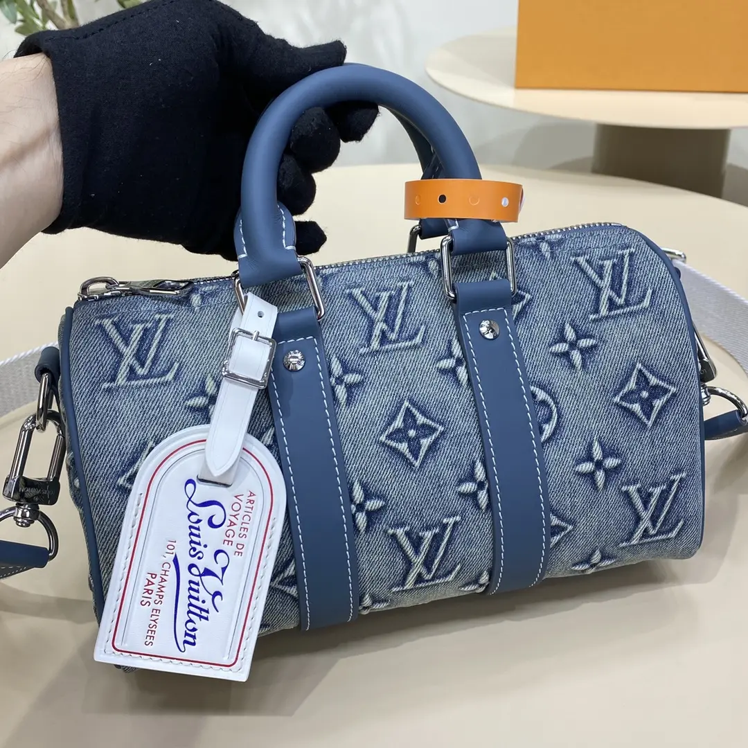 monogram denim keepall bandouliere 25 m22762 6