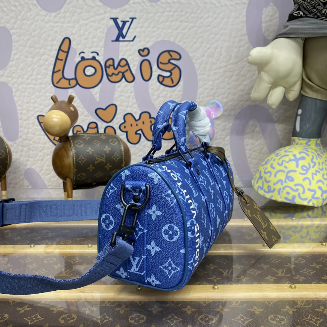monogram denim keepall bandouliere 25 m46803 4