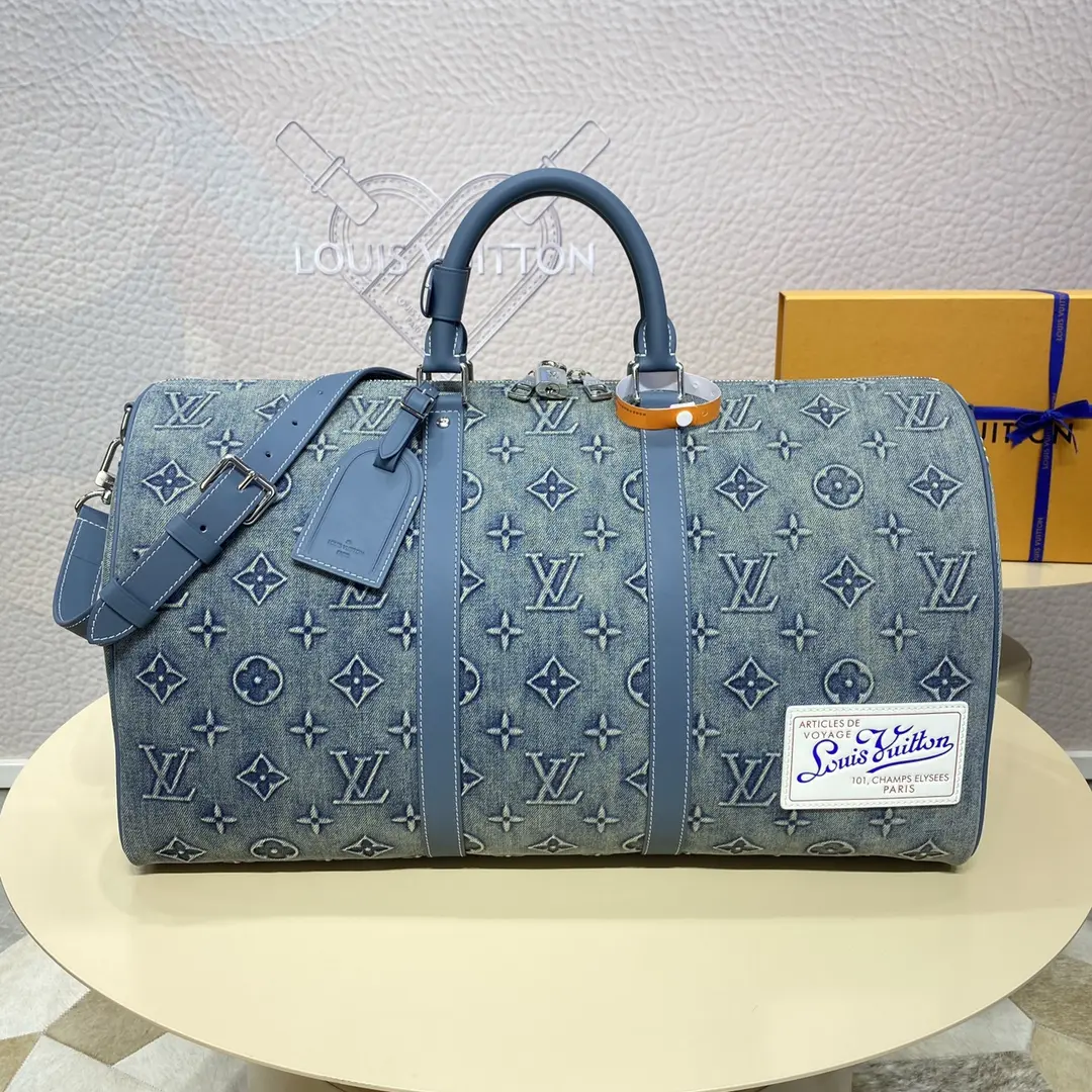 monogram denim keepall bandouliere 50 m22532 2