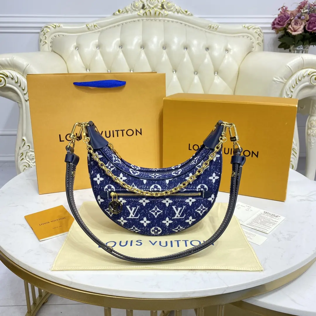 monogram denim loop baguette handbag m81166 3