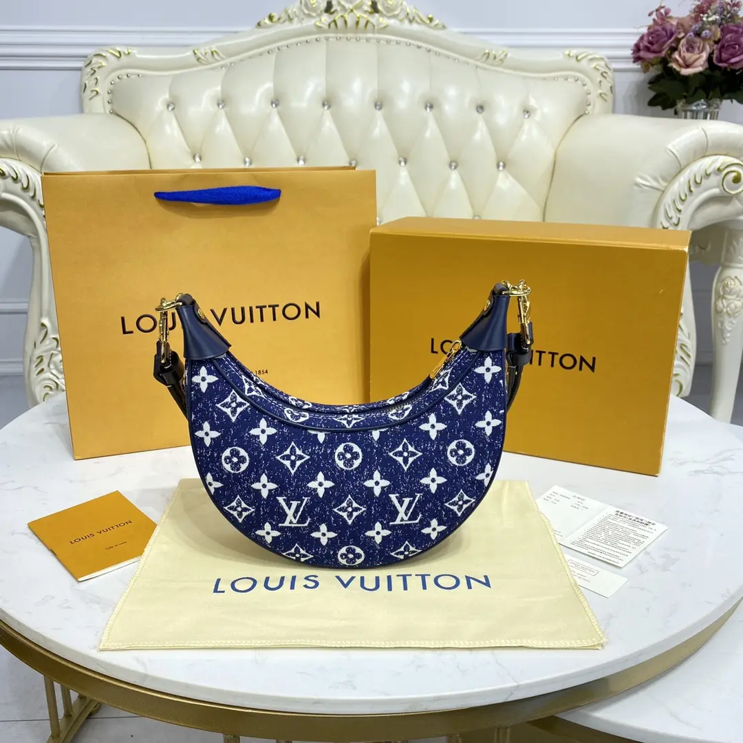 monogram denim loop baguette handbag m81166 5