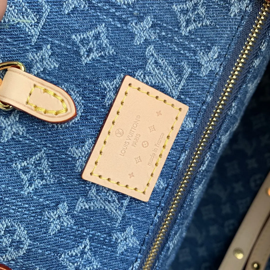 monogram denim onthego mm handbag m46871 10 monogram denim onthego mm handbag m46871 10