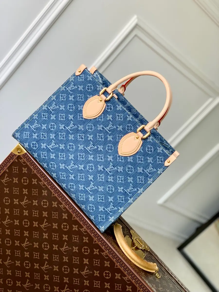 monogram denim onthego mm handbag m46871 8 monogram denim onthego mm handbag m46871 8