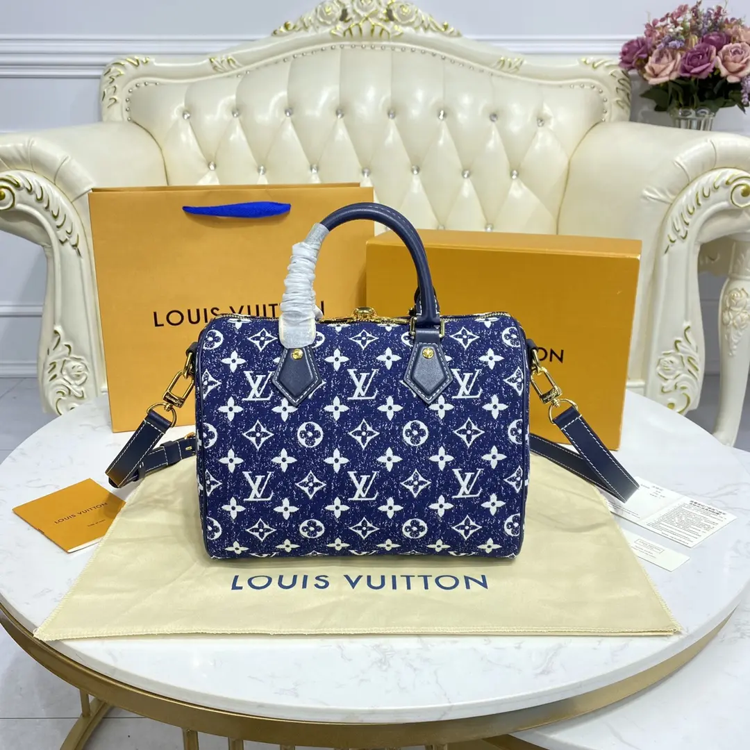 monogram denim speedy bandouliere 25 handbag m59609 3