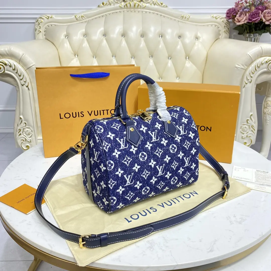 monogram denim speedy bandouliere 25 handbag m59609 5