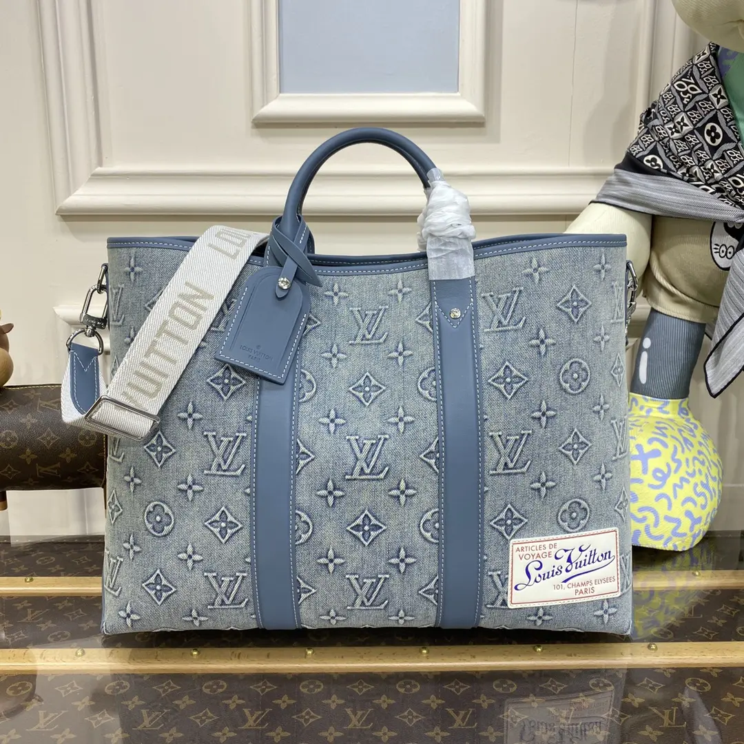 monogram denim weekend tote nm m22537 10