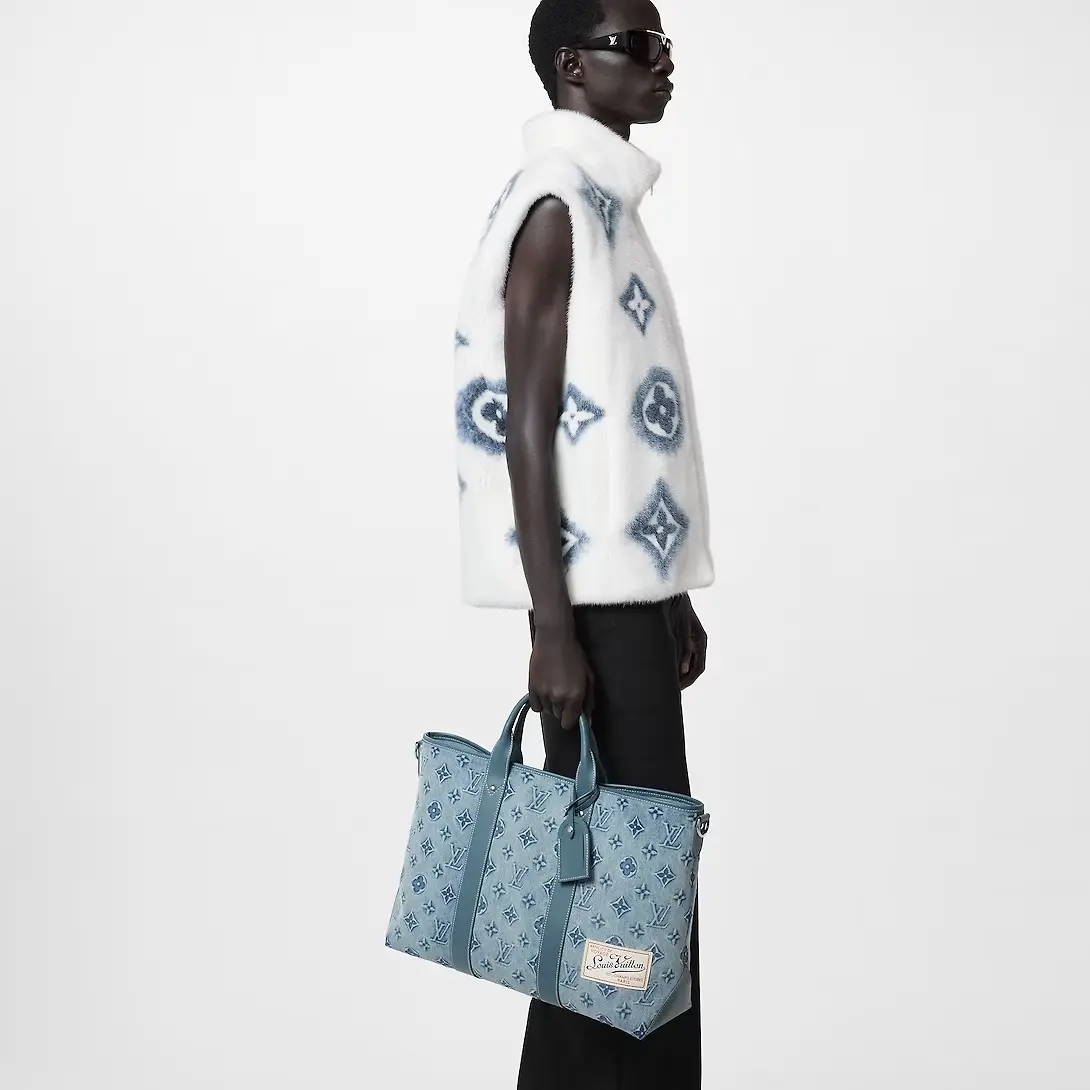 monogram denim weekend tote nm m22537 2