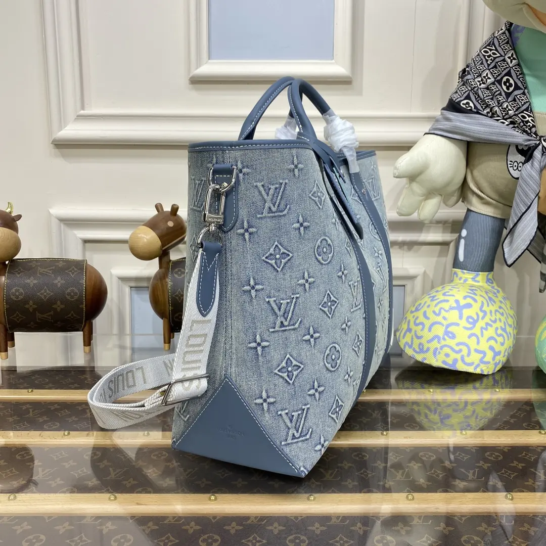 monogram denim weekend tote nm m22537 3