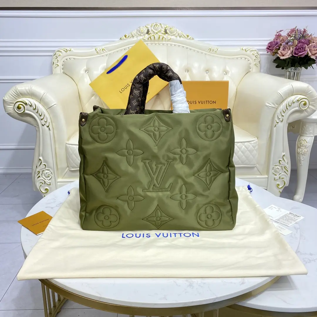monogram econyl onthego gm tote bag green m59005 green 1 monogram econyl onthego gm tote bag green m59005 green 1