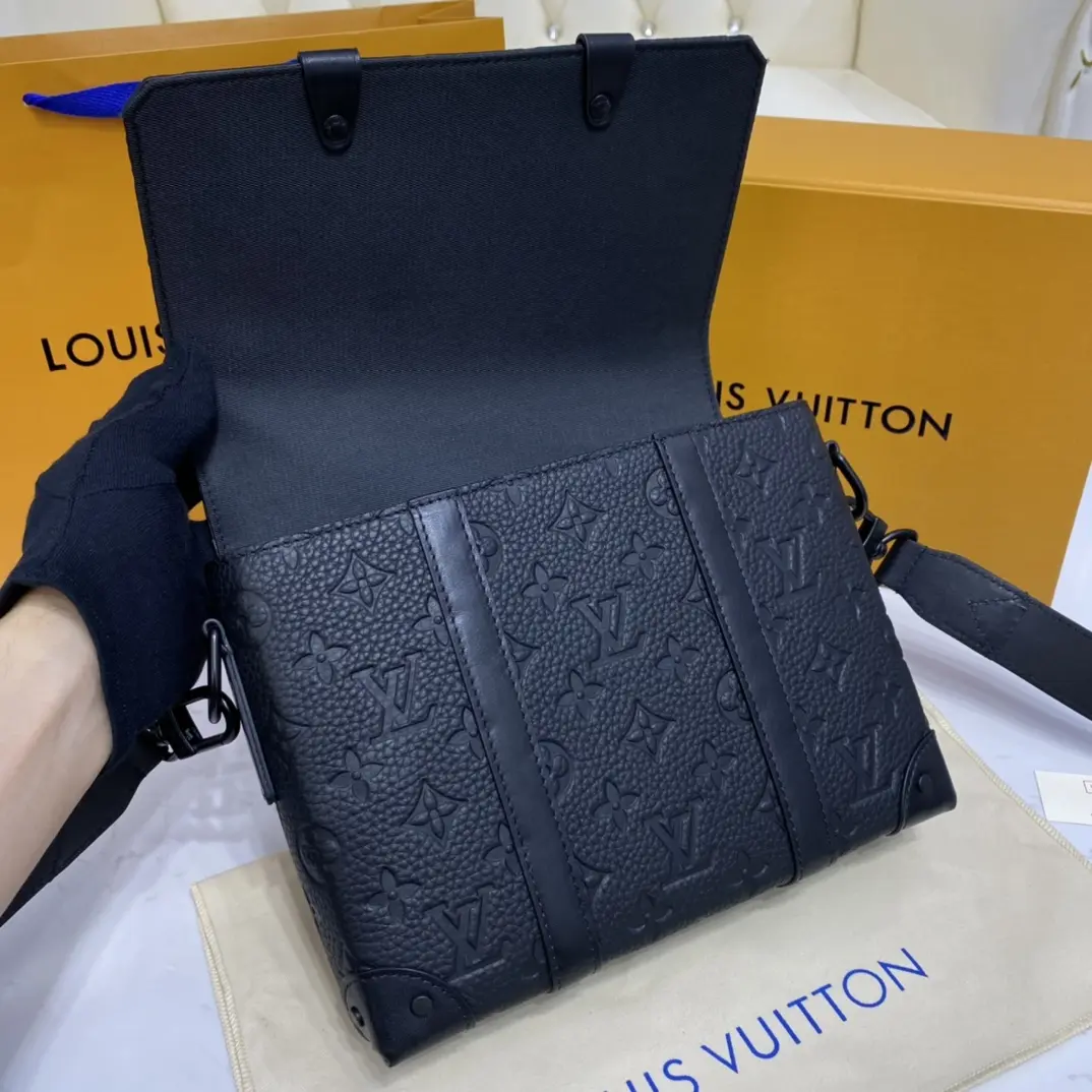 monogram embossed black on black soft trunk bag m55700 7