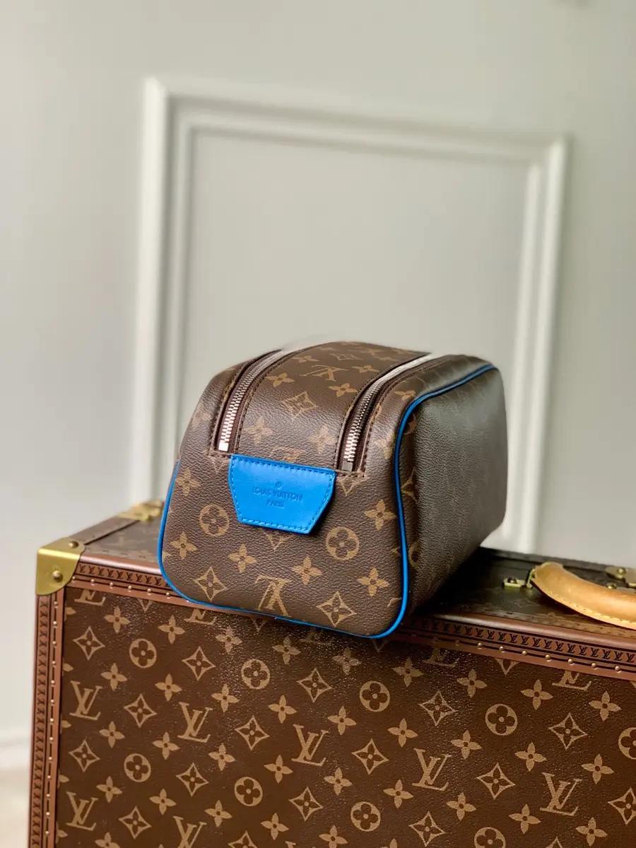 monogram macassar canvas dopp kit toiletry blue m46763 8 monogram macassar canvas dopp kit toiletry blue m46763 8
