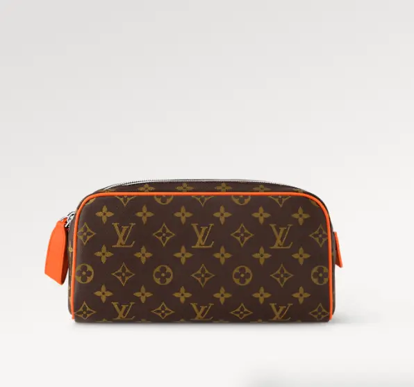 monogram macassar canvas dopp kit toiletry orange m46765 1