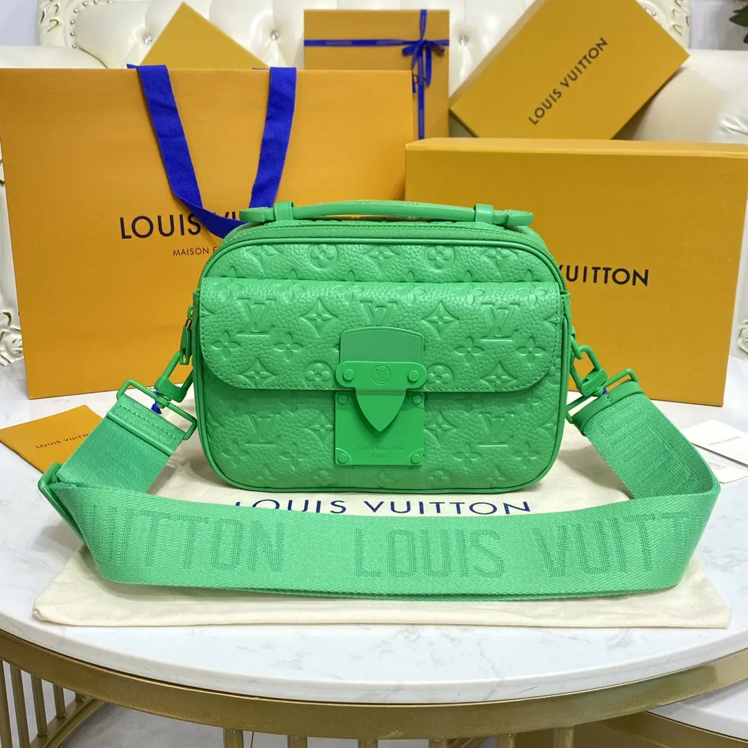 monogram macassar s lock messenger green m20904 green 1
