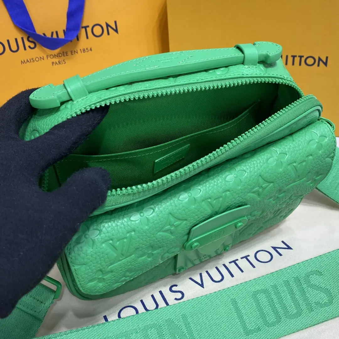 monogram macassar s lock messenger green m20904 green 5