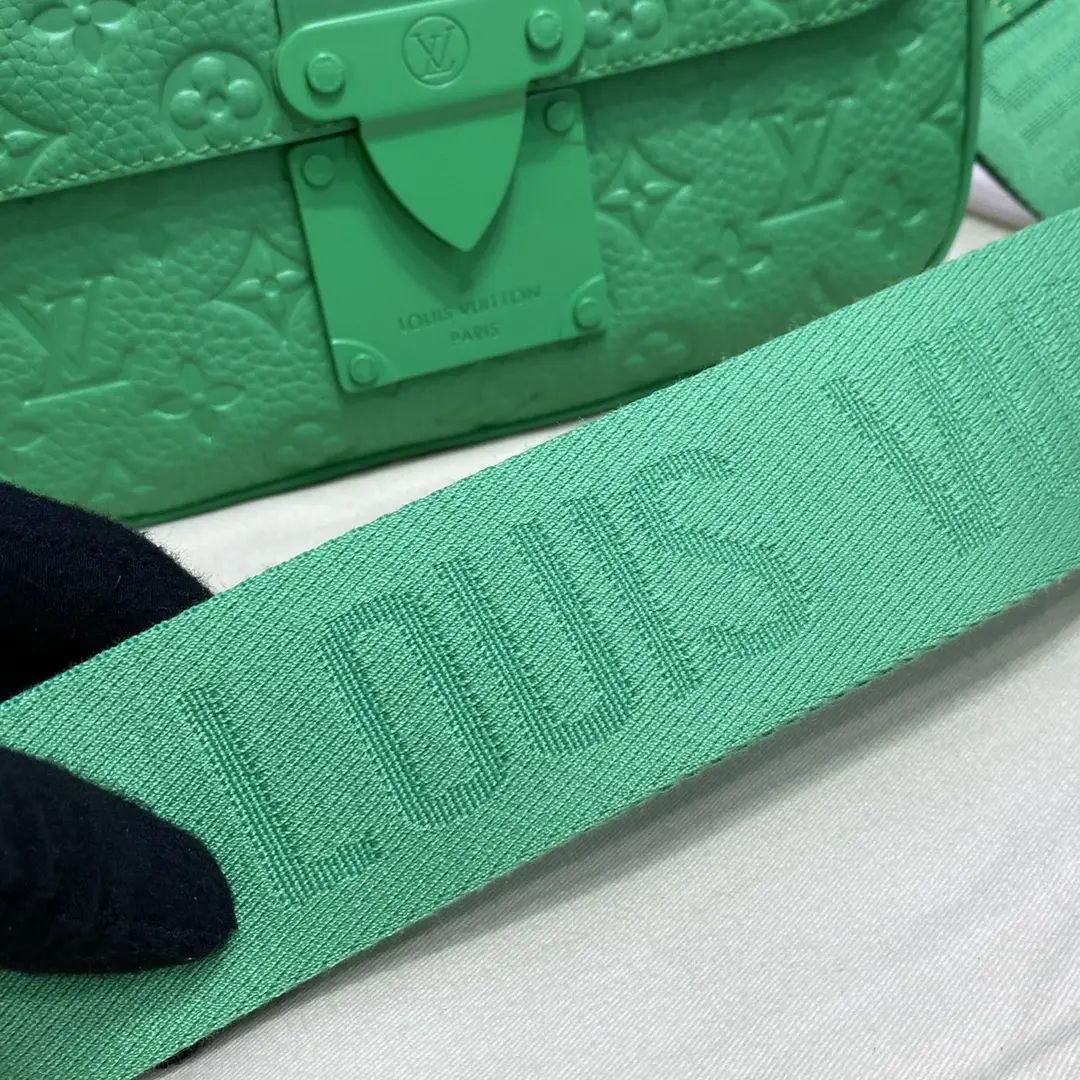 monogram macassar s lock messenger green m20904 green 9