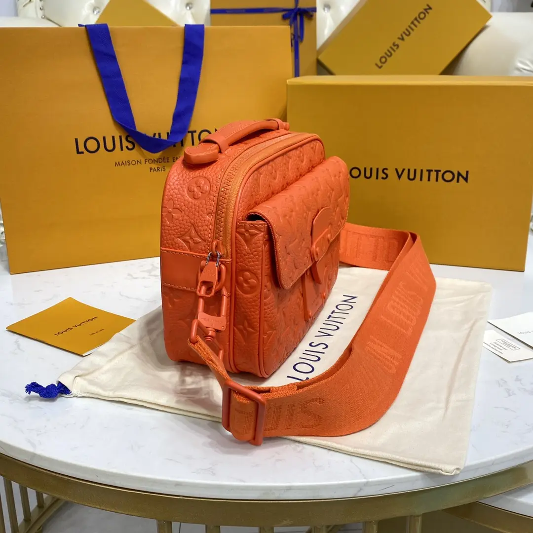 monogram macassar s lock messenger orange m20904 orange 2