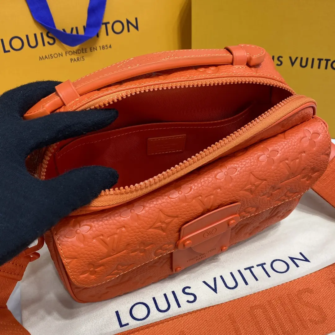 monogram macassar s lock messenger orange m20904 orange 8