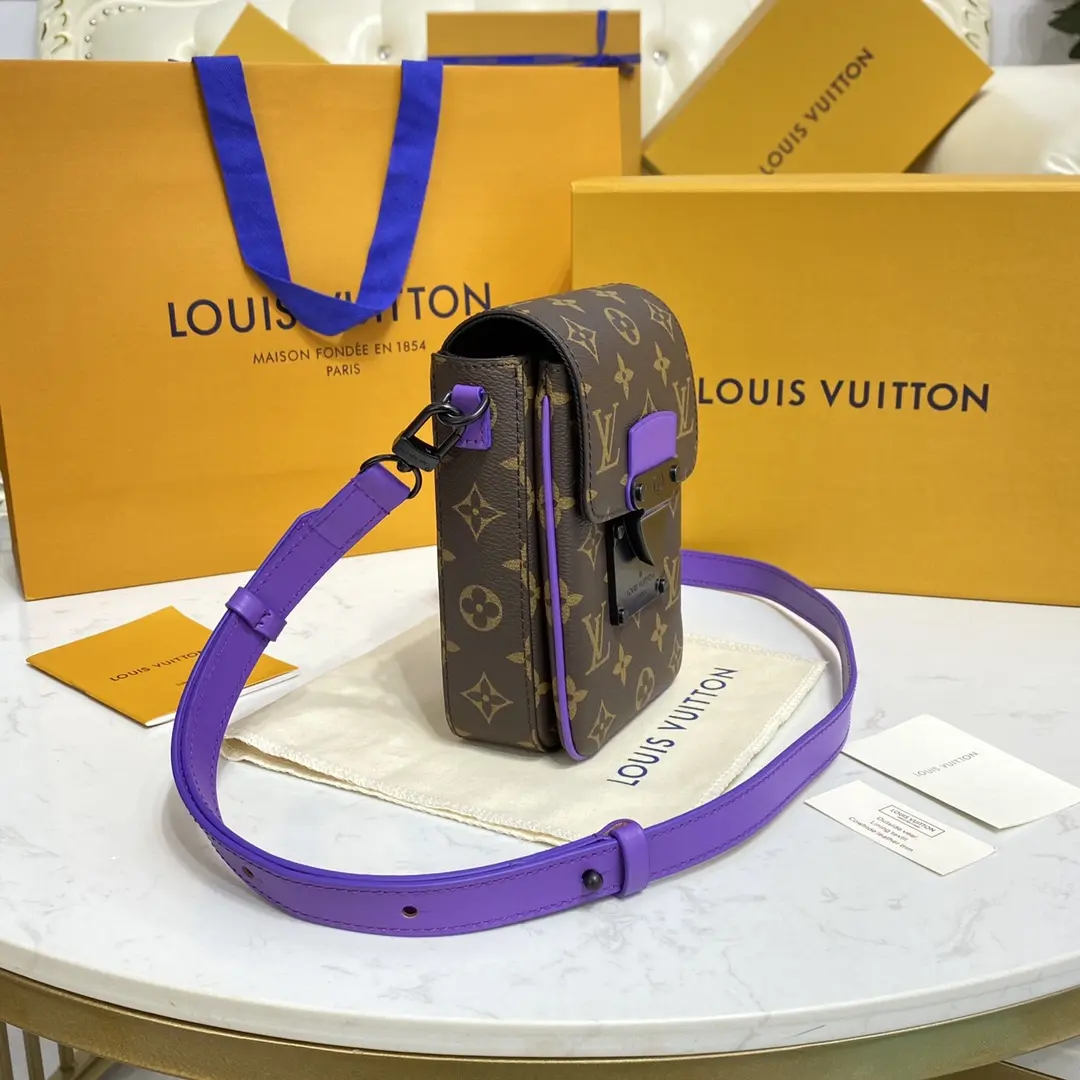 monogram macassar s lock vertical wearable wallet purple m81522 purple 6 monogram macassar s lock vertical wearable wallet purple m81522 purple 6