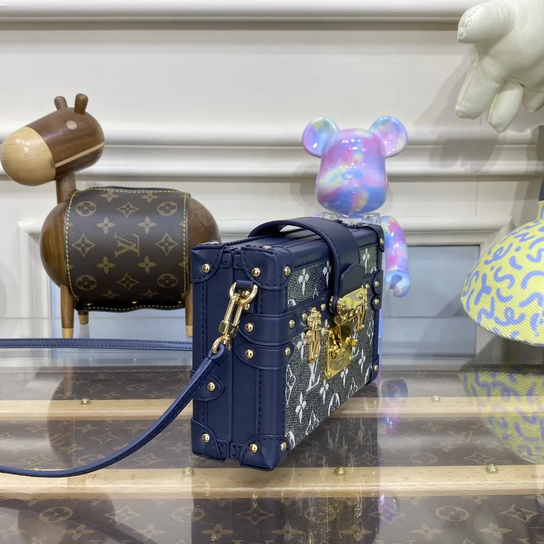 monogram petite malle handbag blue m22882 blue 4