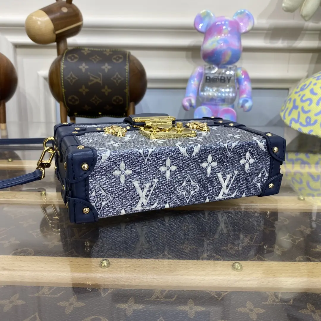 monogram petite malle handbag blue m22882 blue 5