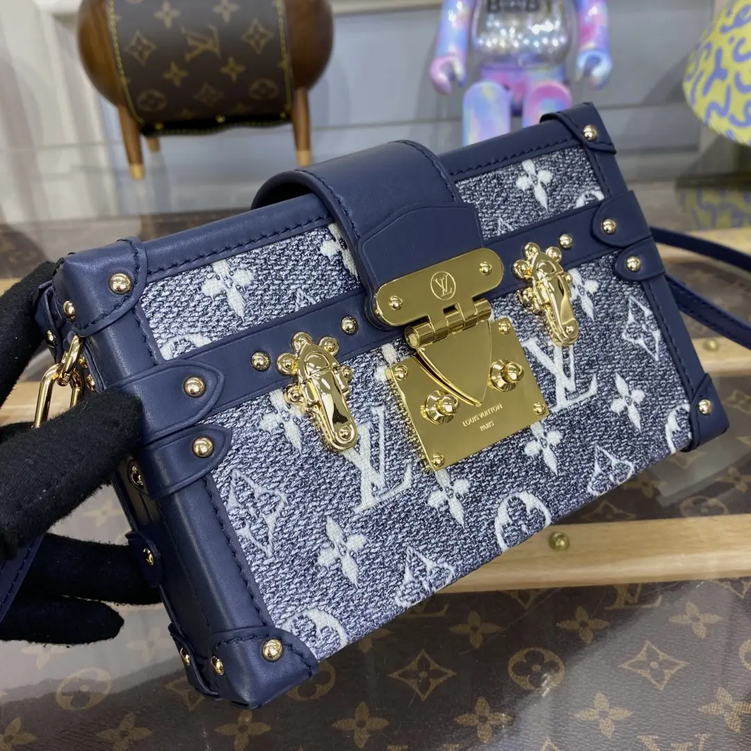 monogram petite malle handbag blue m22882 blue 6