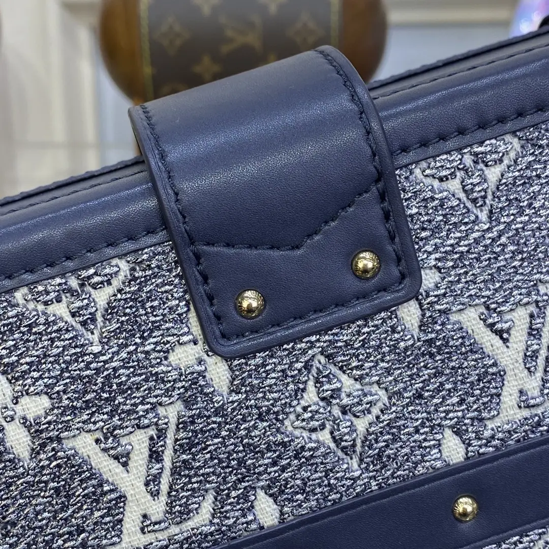 monogram petite malle handbag blue m22882 blue 8