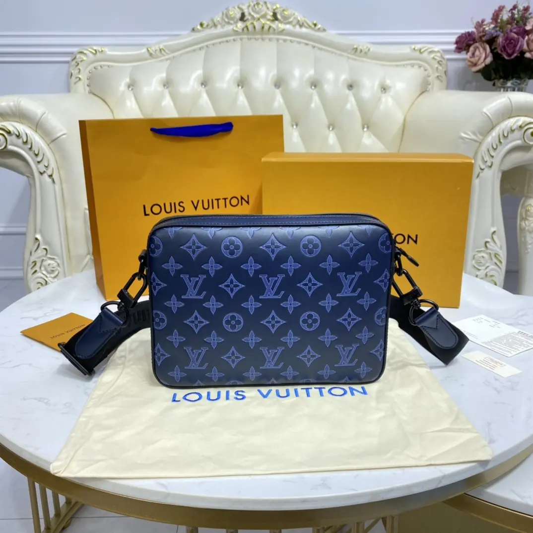 monogram shadow duo messenger bag navy blue m45730 3