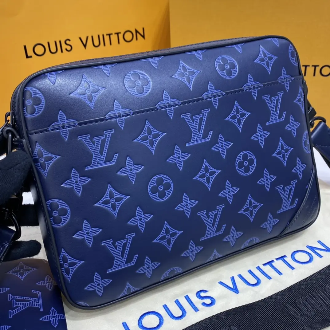 monogram shadow duo messenger bag navy blue m45730 6