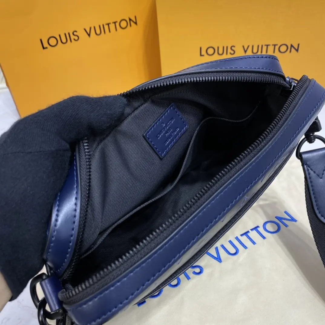 monogram shadow duo messenger bag navy blue m45730 9