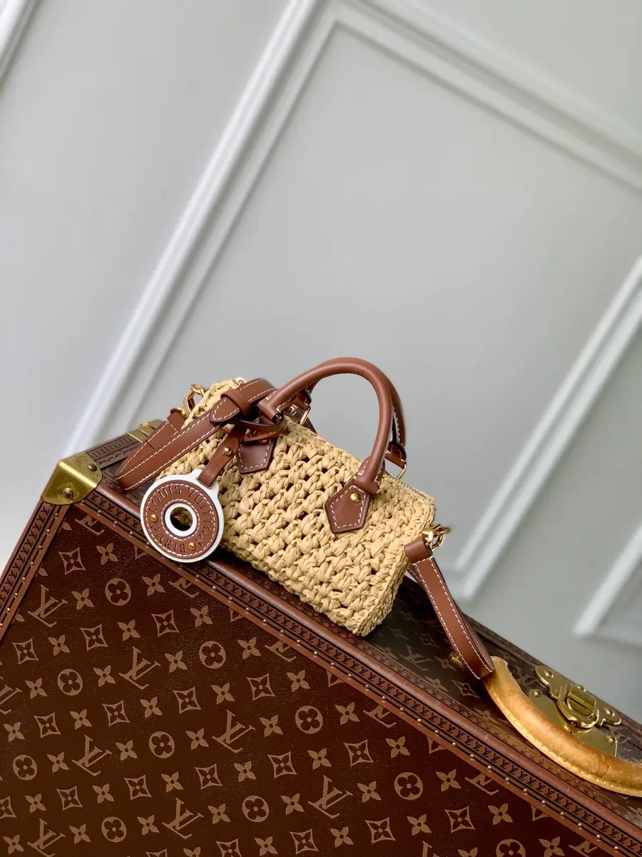 natural raffia nano speedy bag m83525 3