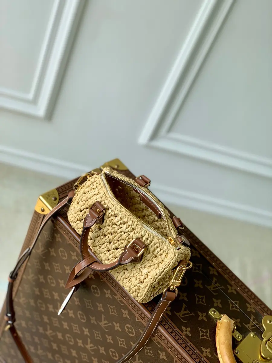 natural raffia nano speedy bag m83525 4