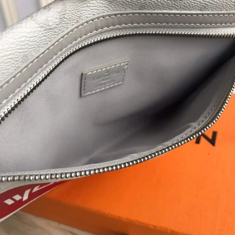ocher monogram denim flat messenger bag m44640 2
