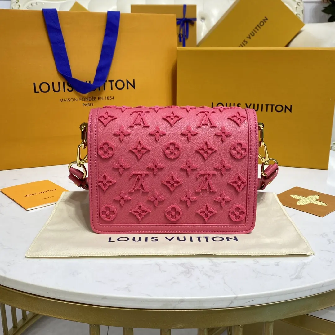 rose fluo mini dauphine handbag m20747 5