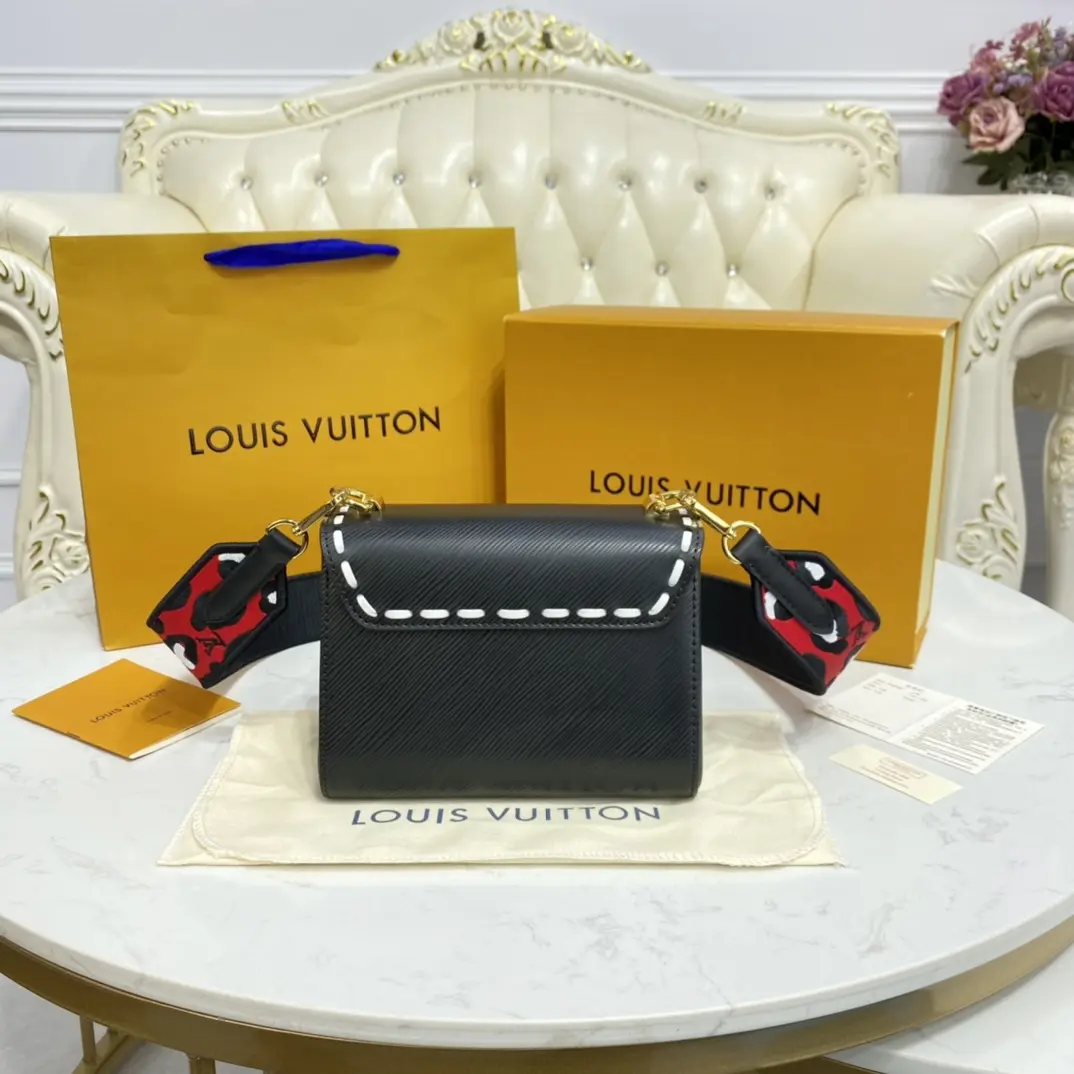 signature epi leather twist pm black m58723 6