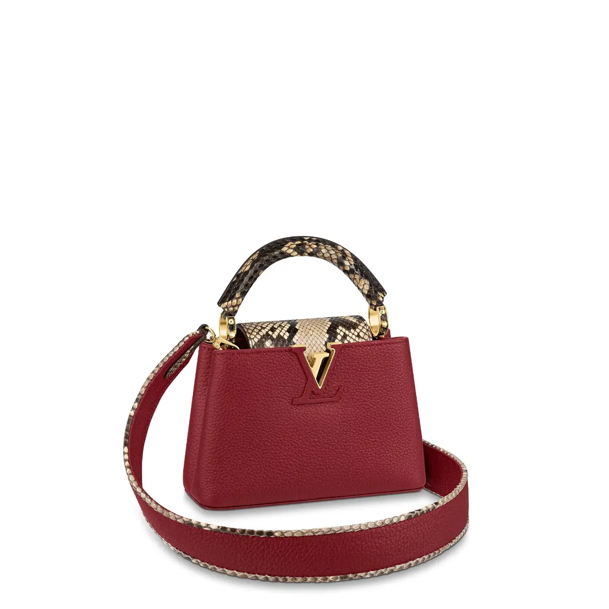 taurillon capucines mini rouge carmin red n97074 1 taurillon capucines mini rouge carmin red n97074 1