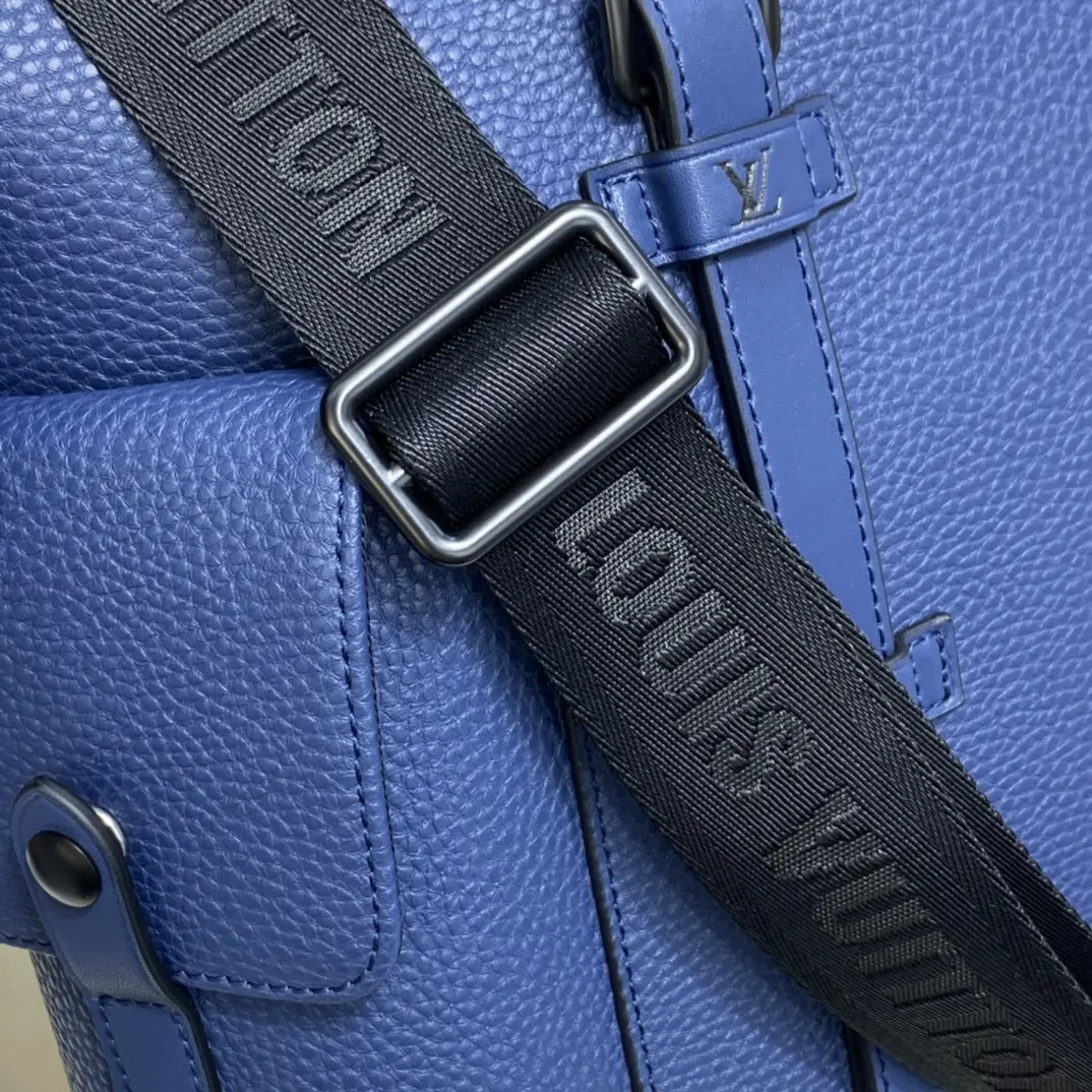 taurillon leather classic christopher backpack blue m58479 blue 2