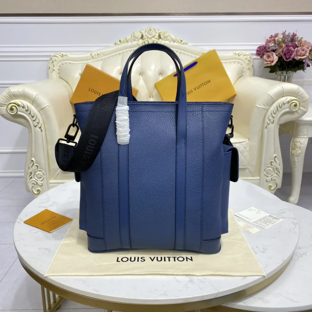 taurillon leather classic christopher backpack blue m58479 blue 5
