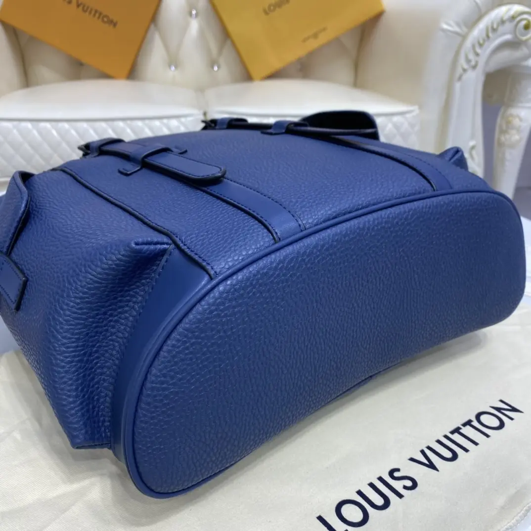 taurillon leather classic christopher backpack blue m58479 blue 6