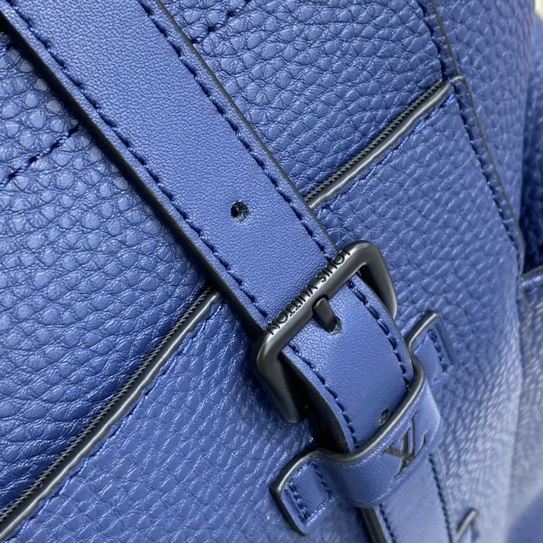 taurillon leather classic christopher backpack blue m58479 blue 8