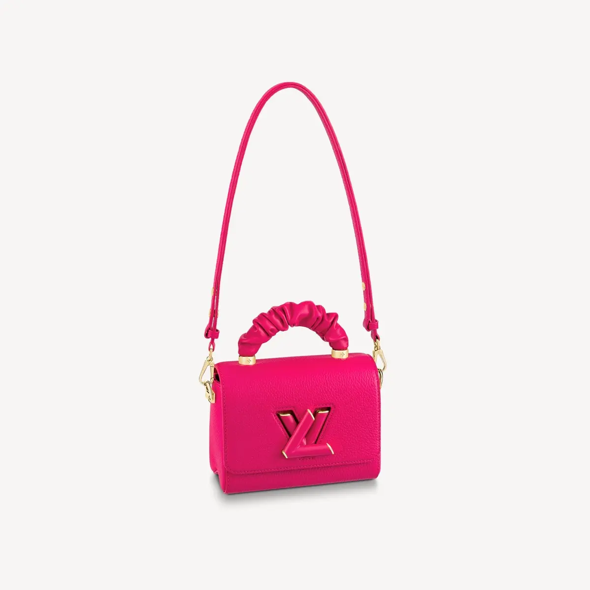 taurillon leather twist pm pink m58691 1
